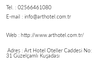 Art Hotel Kuadas iletiim bilgileri